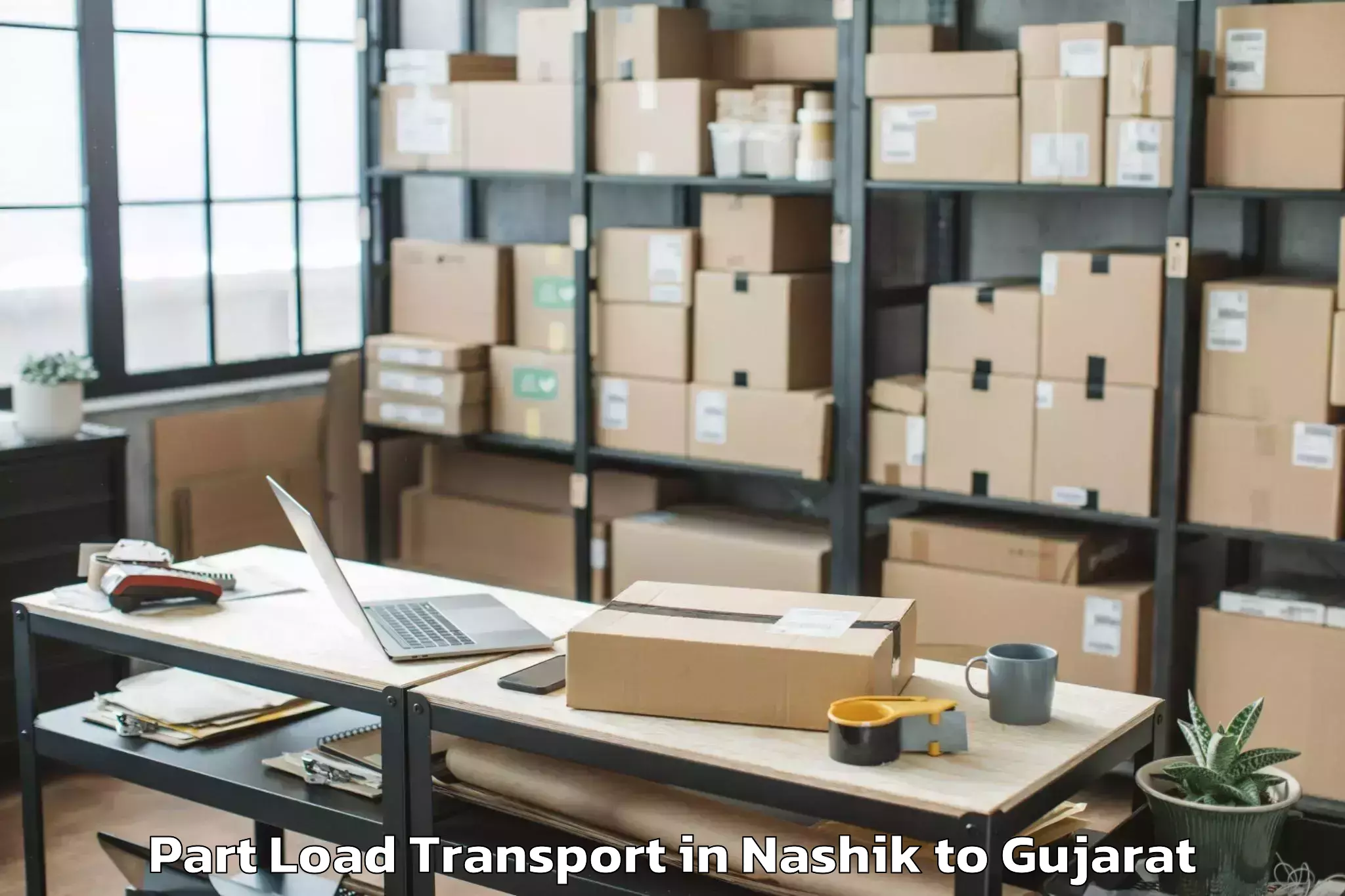 Quality Nashik to Malpur Part Load Transport